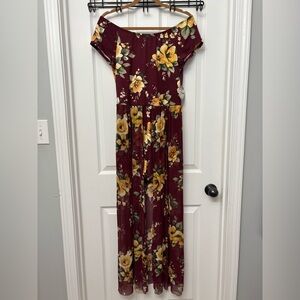 Bebop Floral Off-Shoulder Maxi Romper | Large